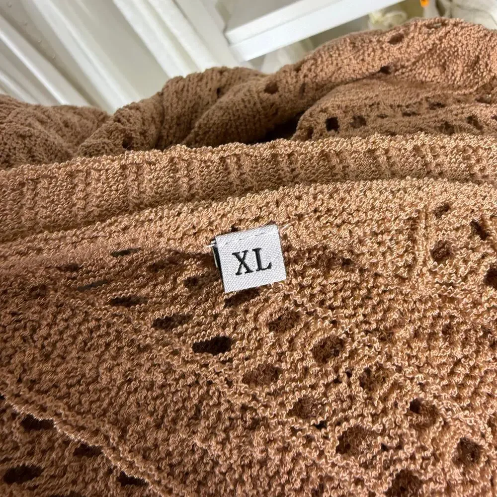 Women's Tan Knit Sweater Vest - Picture 8 of 8